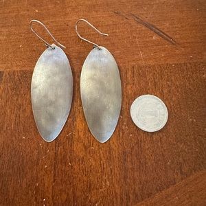 Silver modern hook earrings